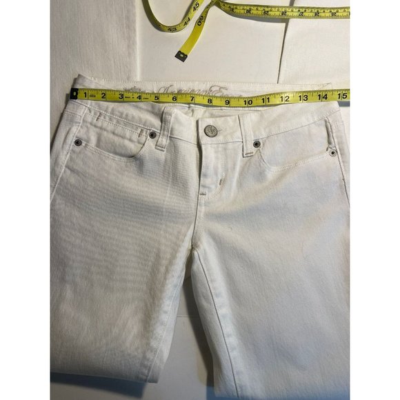 American Eagle Jeans Women Size 2 “Reel Flare” White AE77 Low Rise Flare EUC - Picture 11 of 14